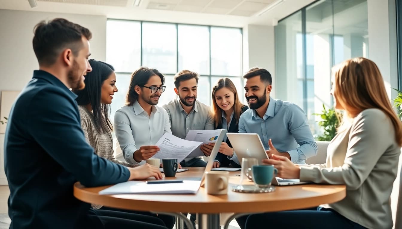 Sales professionals effectively utilizing Superhuman for sales in a collaborative environment.