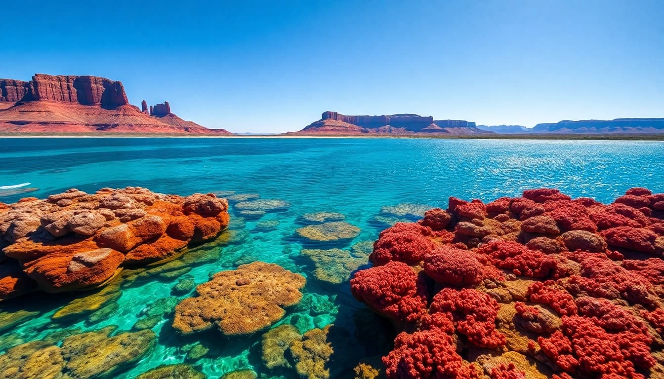 Discover the stunning Great Barrier Reef and Outback landscapes in Australia.