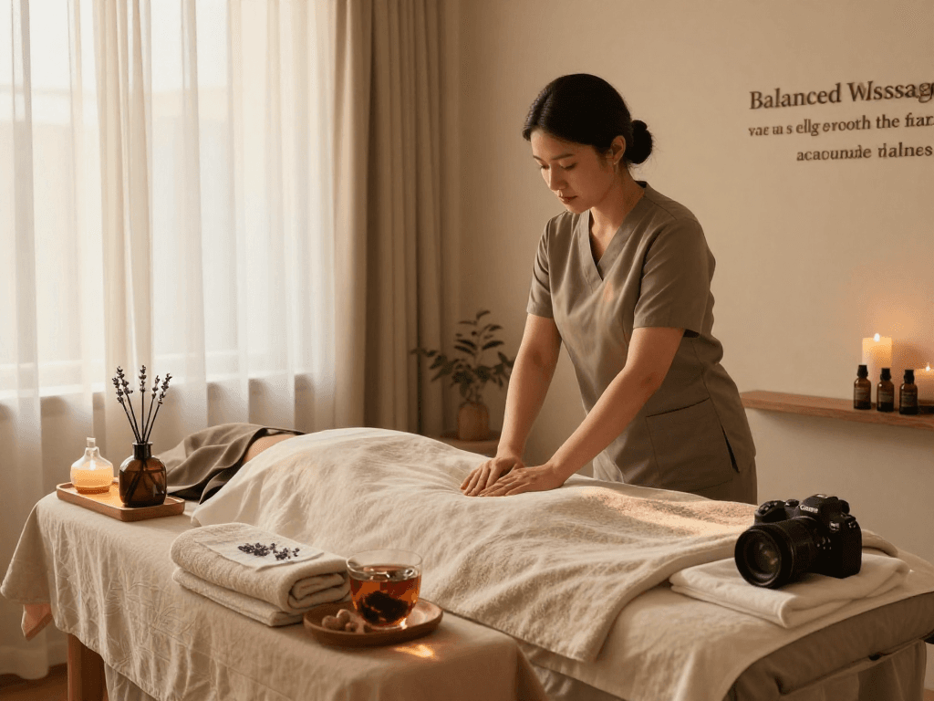 Experience mantra 88 in a tranquil massage therapy room with soothing atmosphere and aromatic oils.