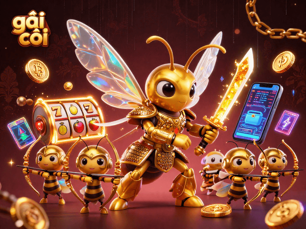 Gái gọi tham gia trò chơi casino sôi động với nhân vật nhện vàng khổng lồ.