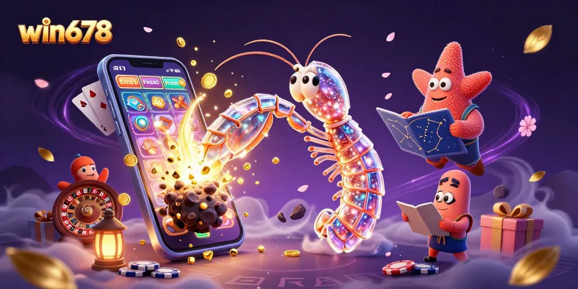Play thrilling slots and win big at win678 with an exciting 3D casino scene showcasing vibrant gaming elements.