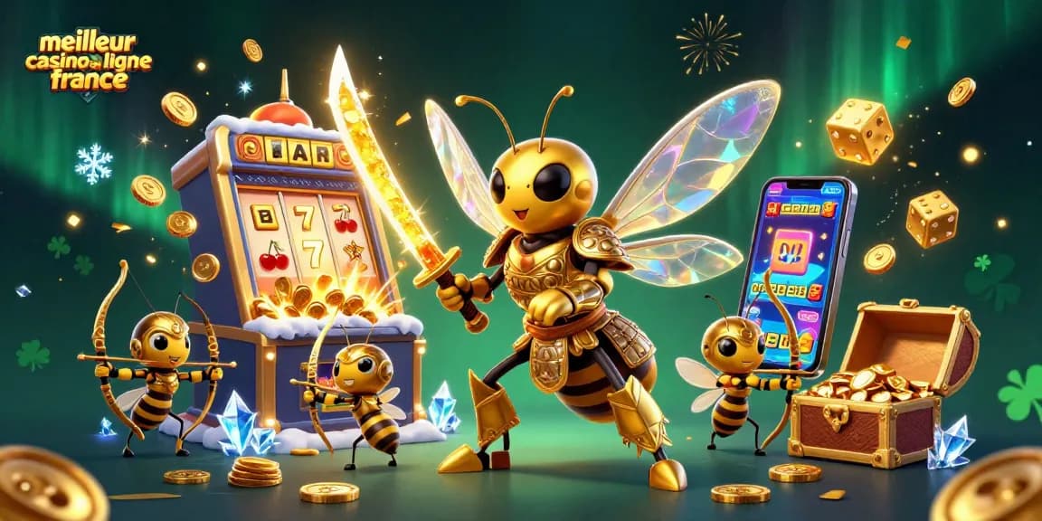 Vivez l'expérience du meilleur casino en ligne France avec cette illustration dynamique de jeux.