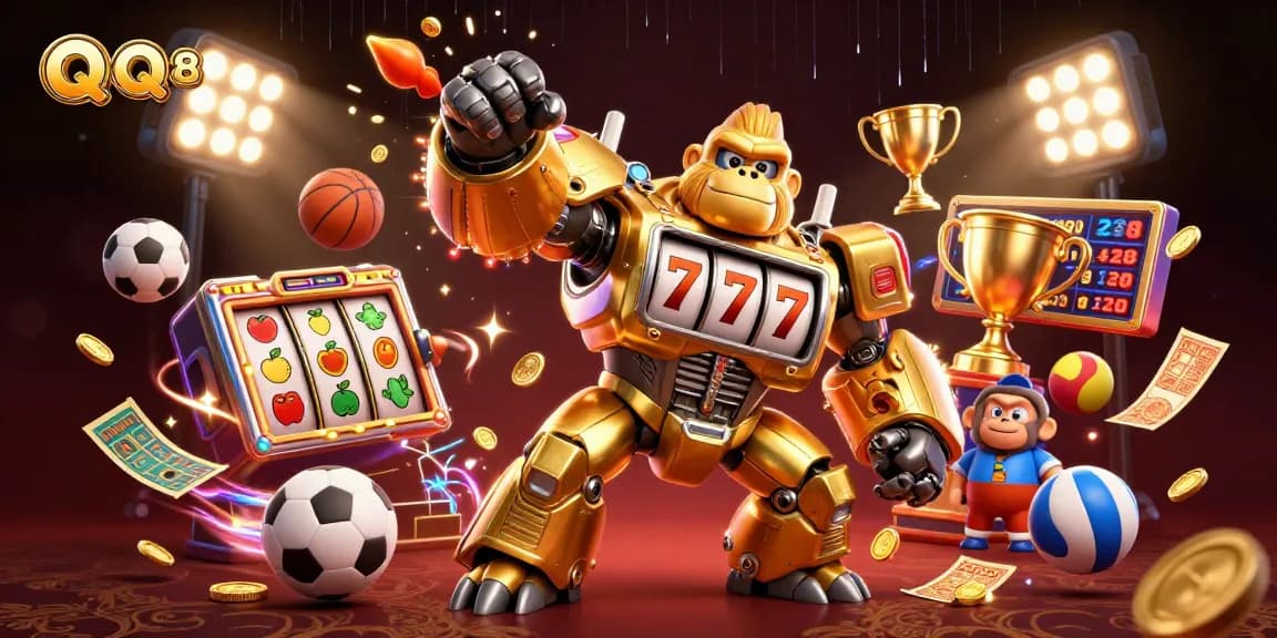 Experience thrilling gameplay at QQ888 with dynamic winning symbols and energetic action in an engaging casino environment.