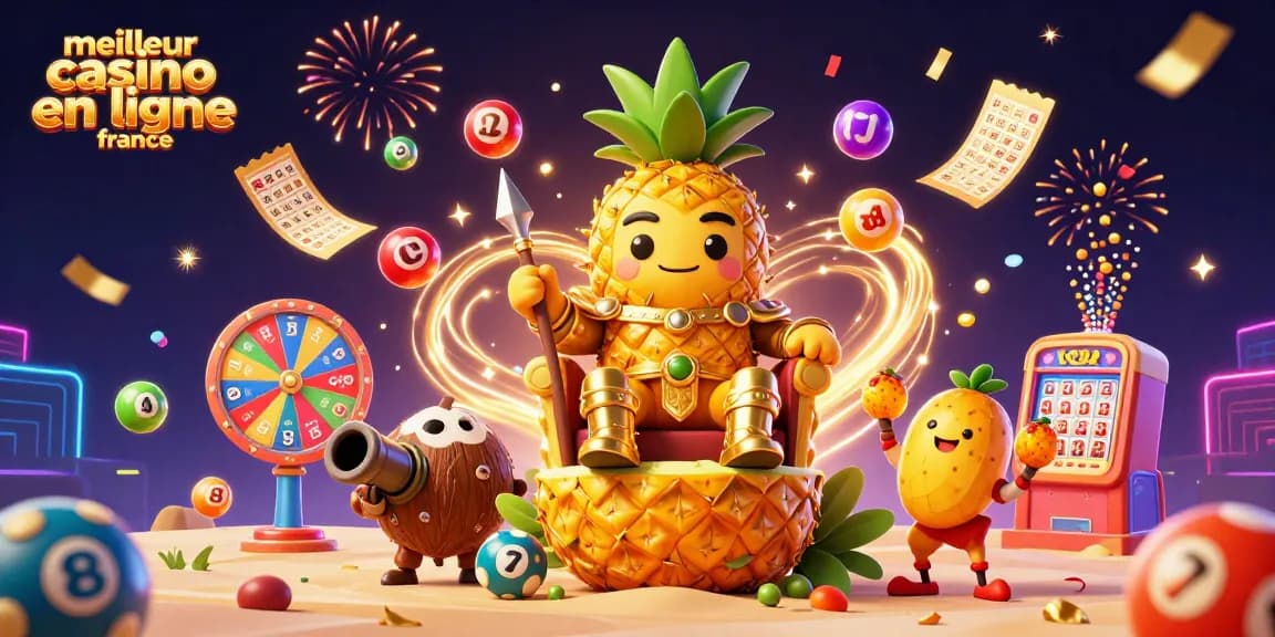 Jouez au meilleur casino en ligne France avec l'illustration animée royale de jeux de loterie.