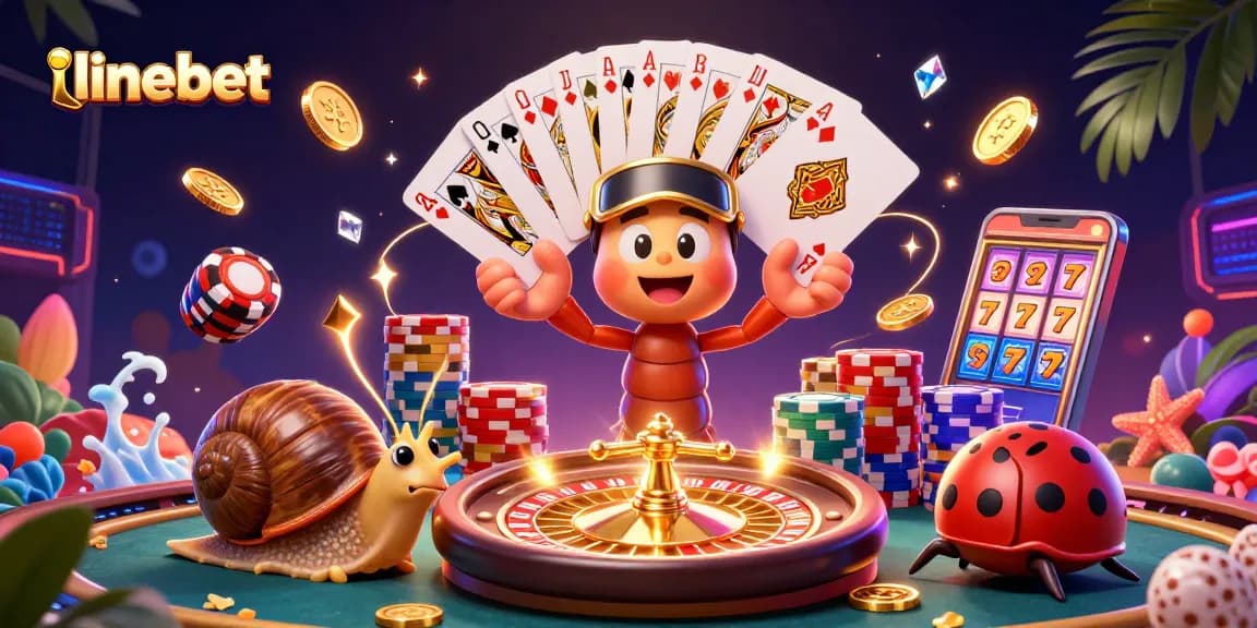 Engage with linebet's exciting atmosphere featuring a millipede dealer, vibrant game elements, and thrilling action!