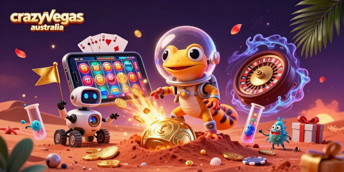 Experience exciting gameplay with crazyvegas australia at a golden Martian casino filled with thrilling elements.