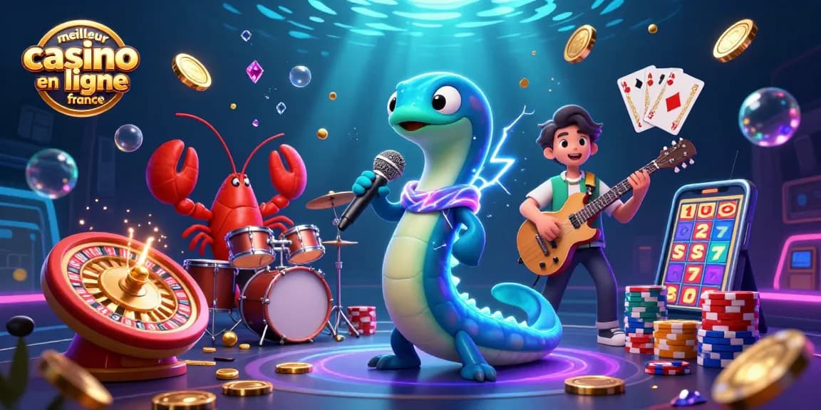 Vibrez avec le meilleur casino en ligne en France : Illustration d'un concert aquatique captivant.