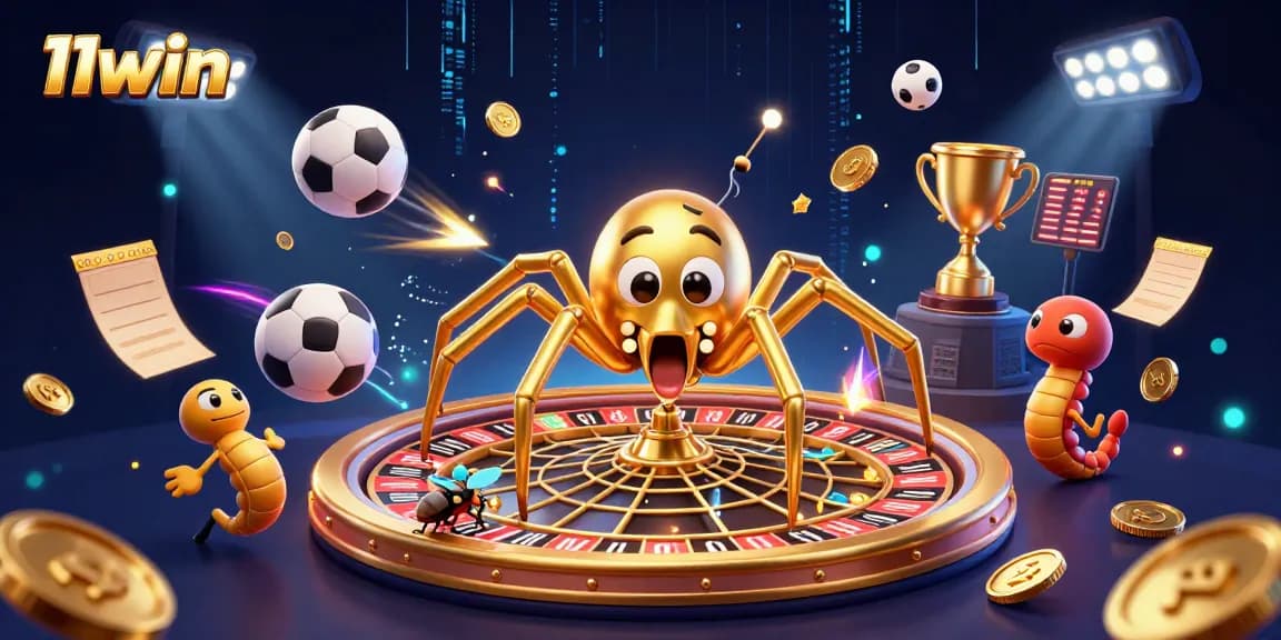 Engage with thrilling betting dynamics at 11win featuring a spider themed roulette art.