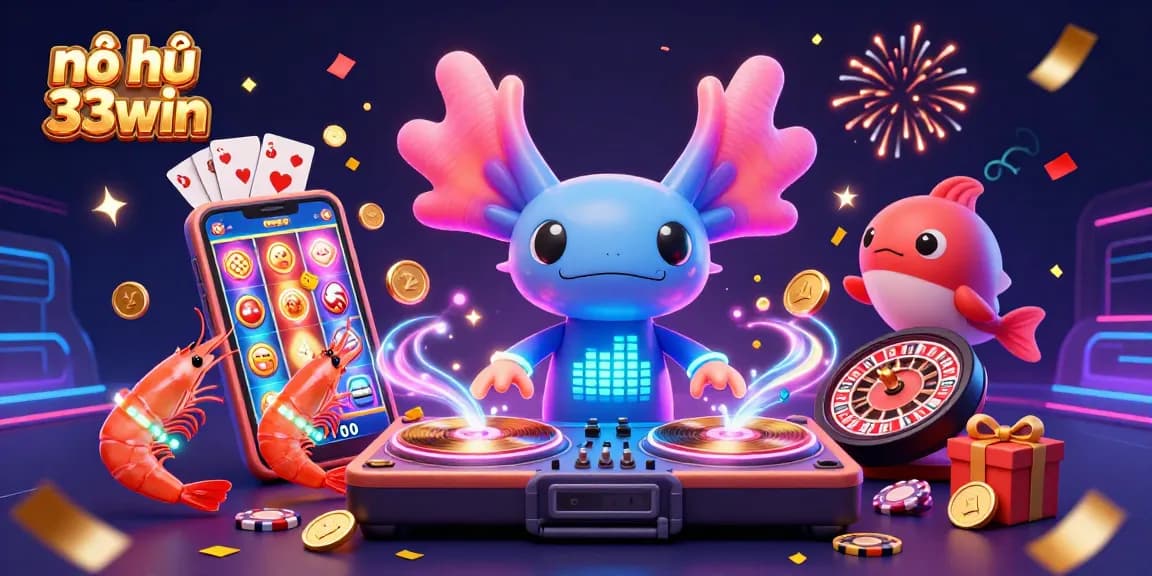 Nổ hũ 33win offers thrilling gameplay with colorful slot machines, energetic characters, and dynamic gaming elements.