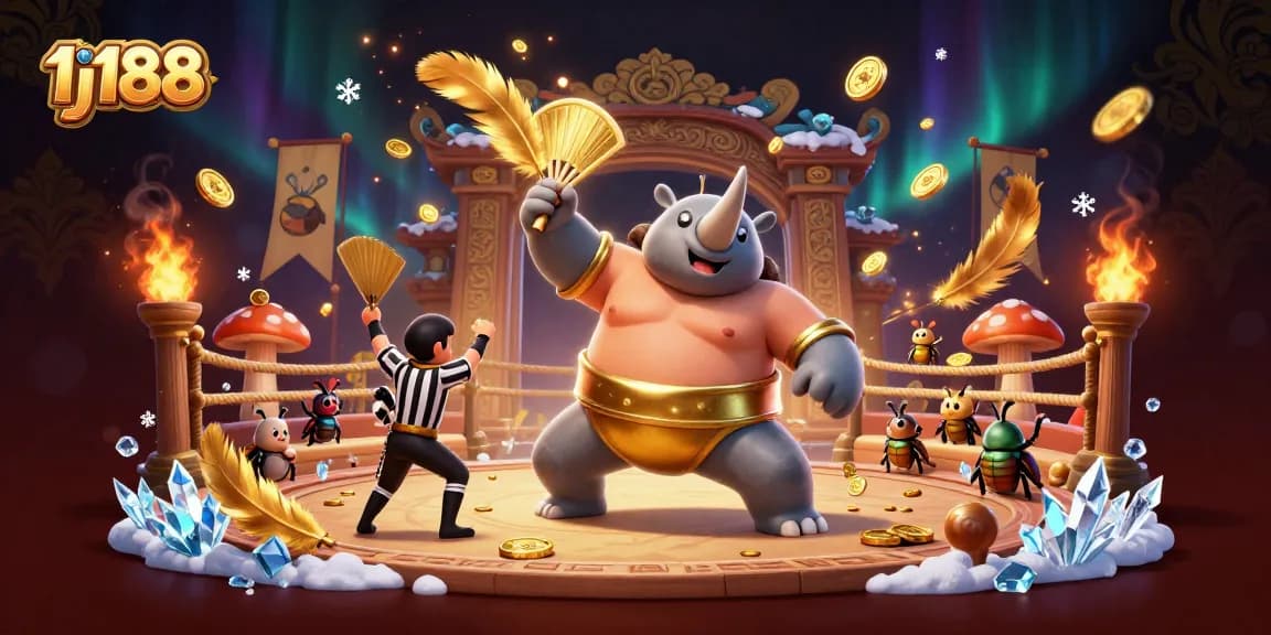 Experience thrilling gameplay with 1j188 as golden coins fly in a dynamic casino scene.