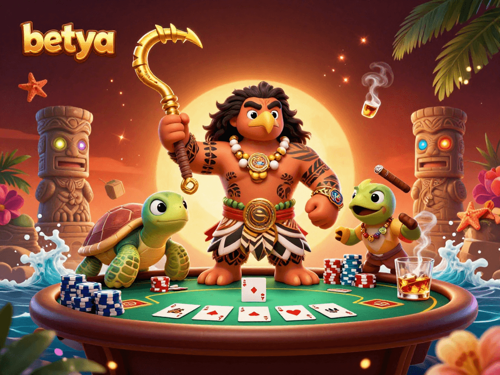 Experience thrilling poker action with betya featuring vibrant characters and casino game elements.