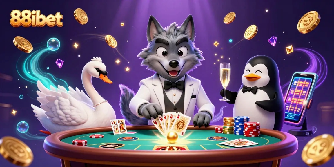 Experience thrilling gaming action at 88ibet with colorful characters and dynamic casino elements.