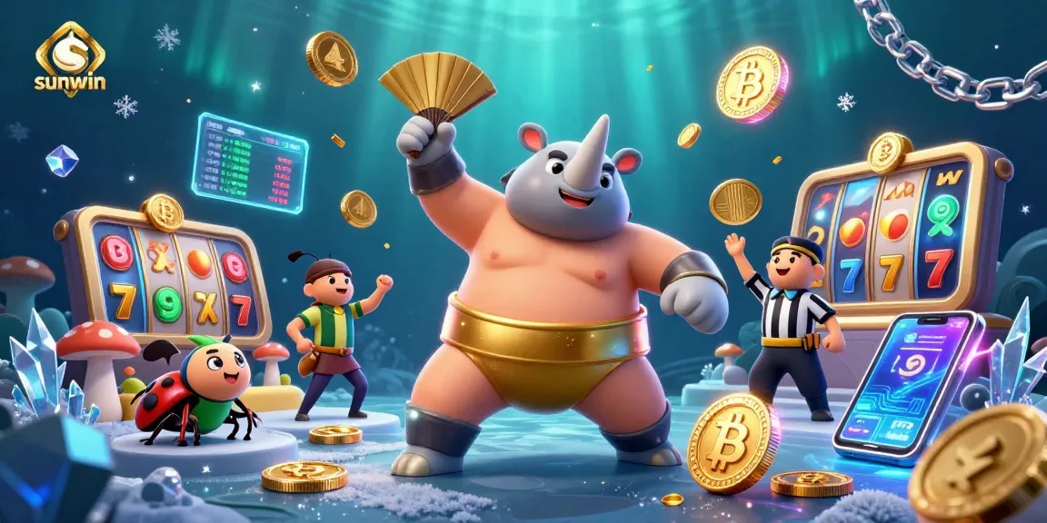 Experience excitement at sunwin with the sumo champion beetle leading crypto-themed gambling fun!