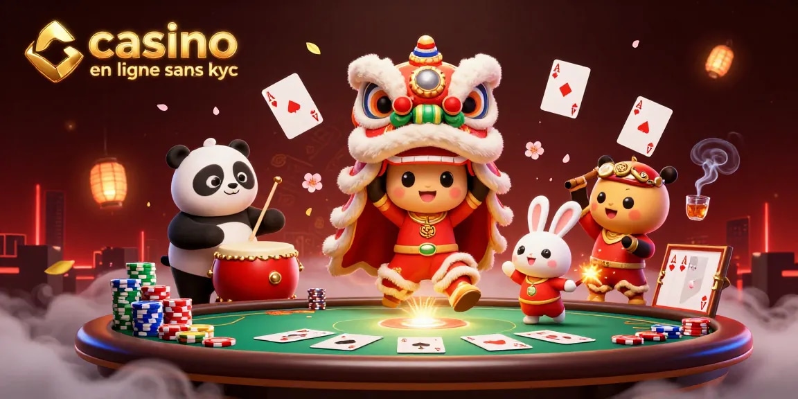 Le casino en ligne sans kyc offre des jeux immersifs avec des personnages amusants pendant une danse des lions.