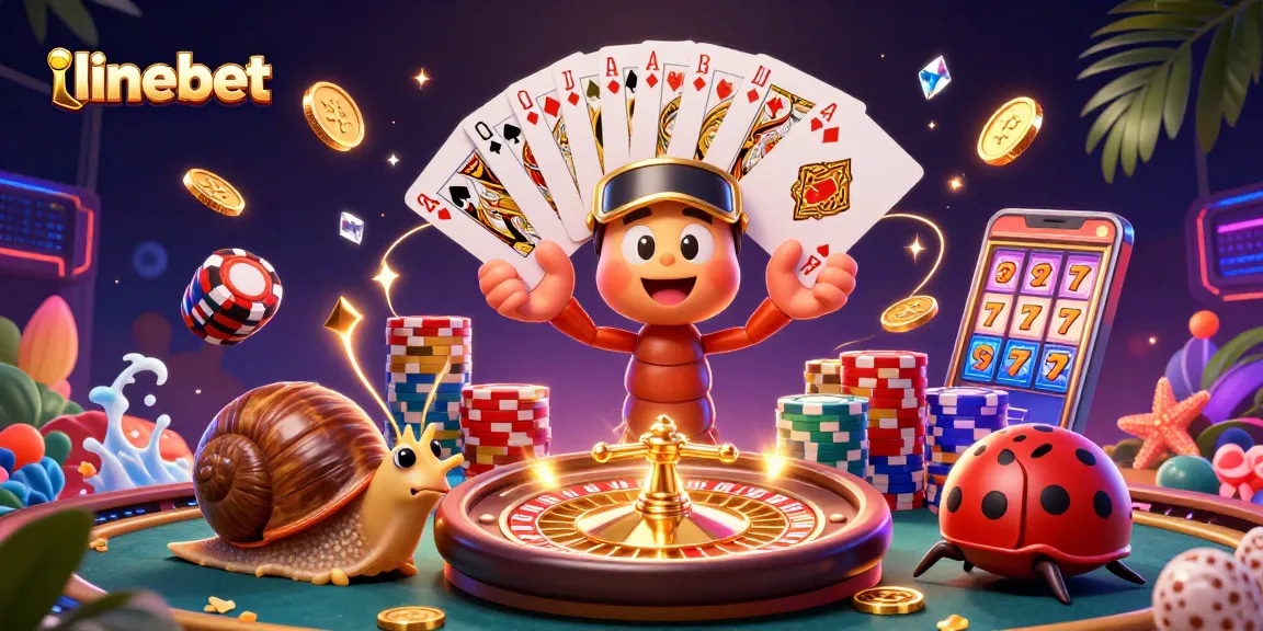 Engage with linebet's exciting atmosphere featuring a millipede dealer, vibrant game elements, and thrilling action!