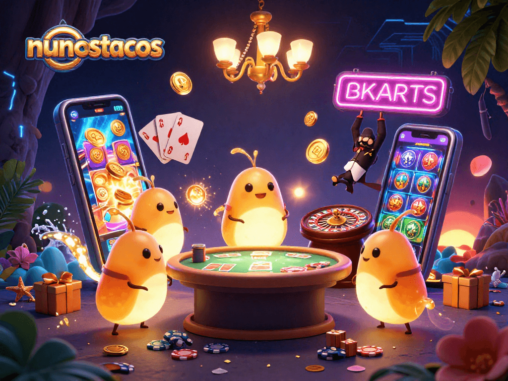 Play exciting casino games at nunostacos with captivating glowworm characters lighting up the scene.