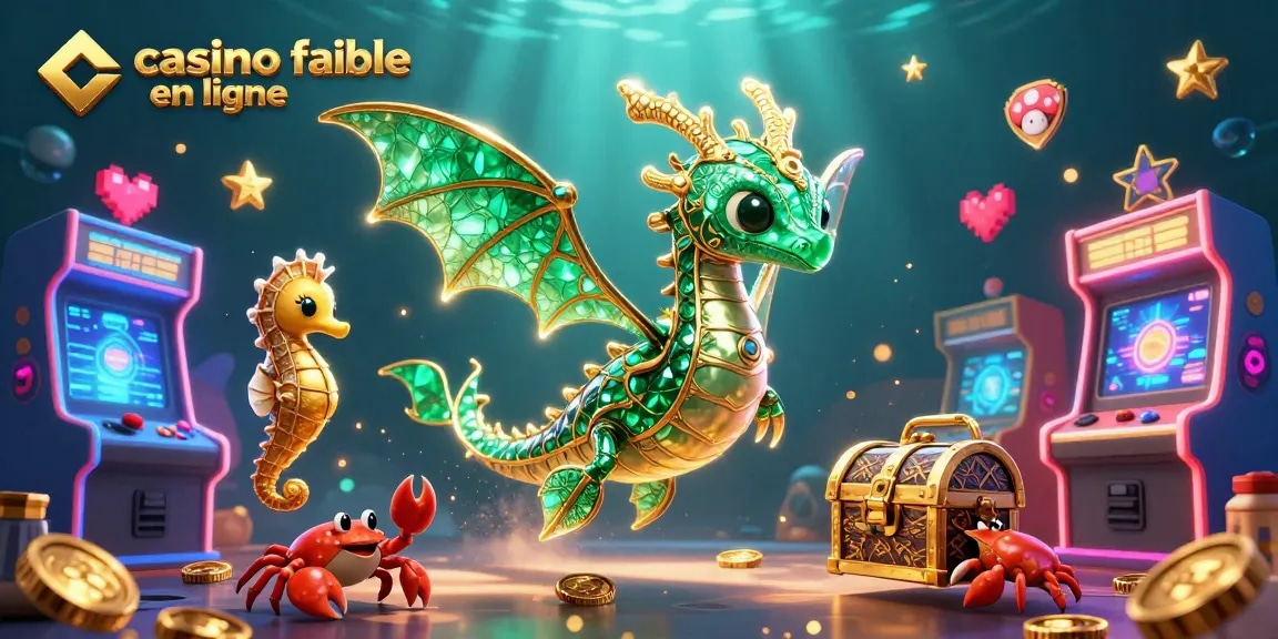 Découvrez le monde vibrant de casino fiable en ligne avec un dragon marin et des machines à sous scintillantes.