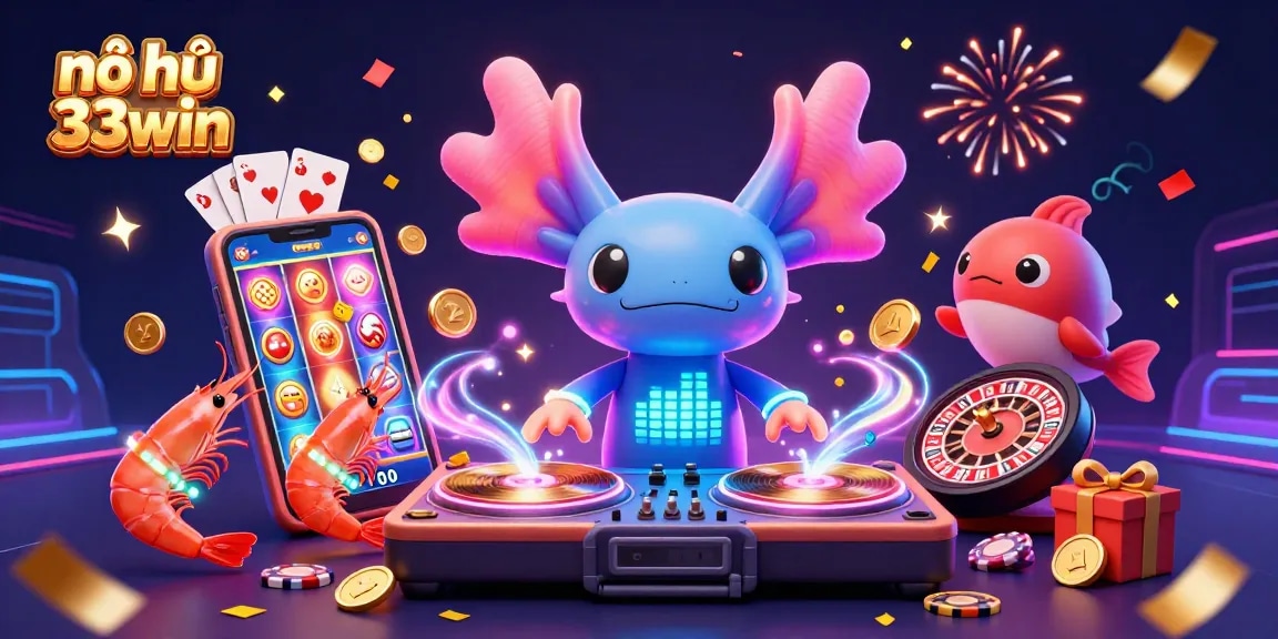 Nổ hũ 33win offers thrilling gameplay with colorful slot machines, energetic characters, and dynamic gaming elements.