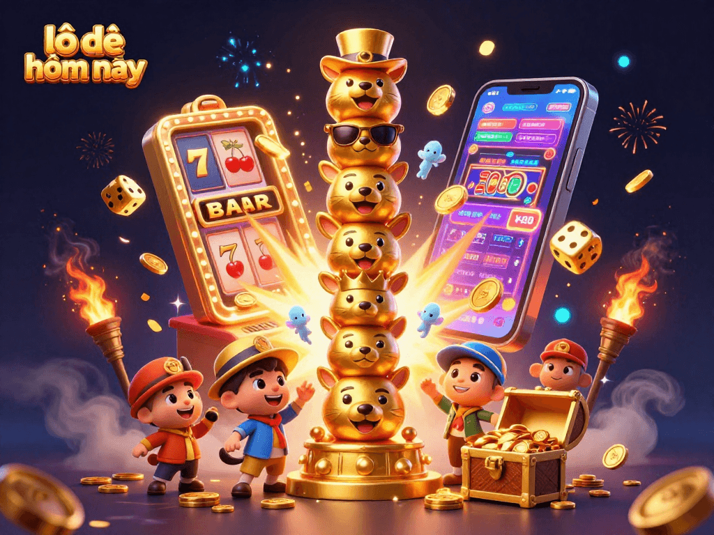 Experience thrilling excitement with lô đề hôm nay and vibrant casino elements in this 3D illustration.