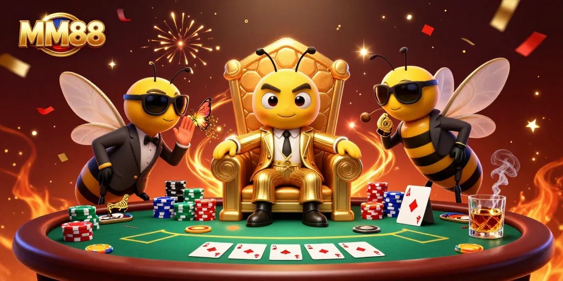 Experience the excitement of MM88 casino with dynamic poker elements and engaging characters.