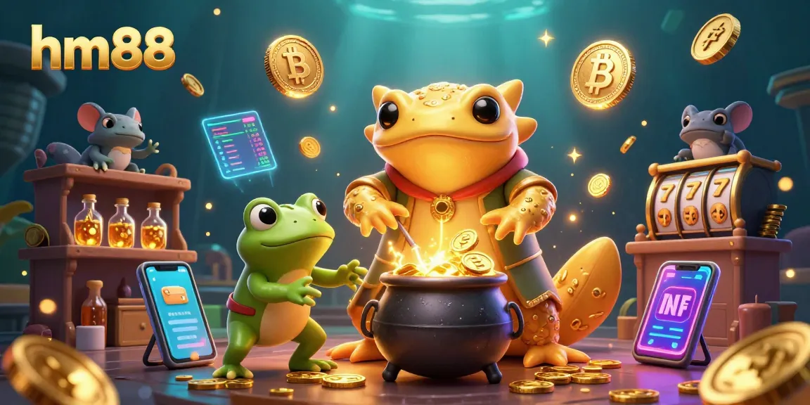 Experience thrilling gameplay at hm88 with a dynamic scene of a golden alchemist creating coins.