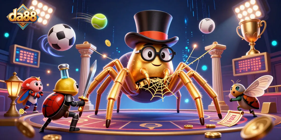 Experience the thrill of da88 with a vibrant casino scene featuring unique characters and dynamic elements.