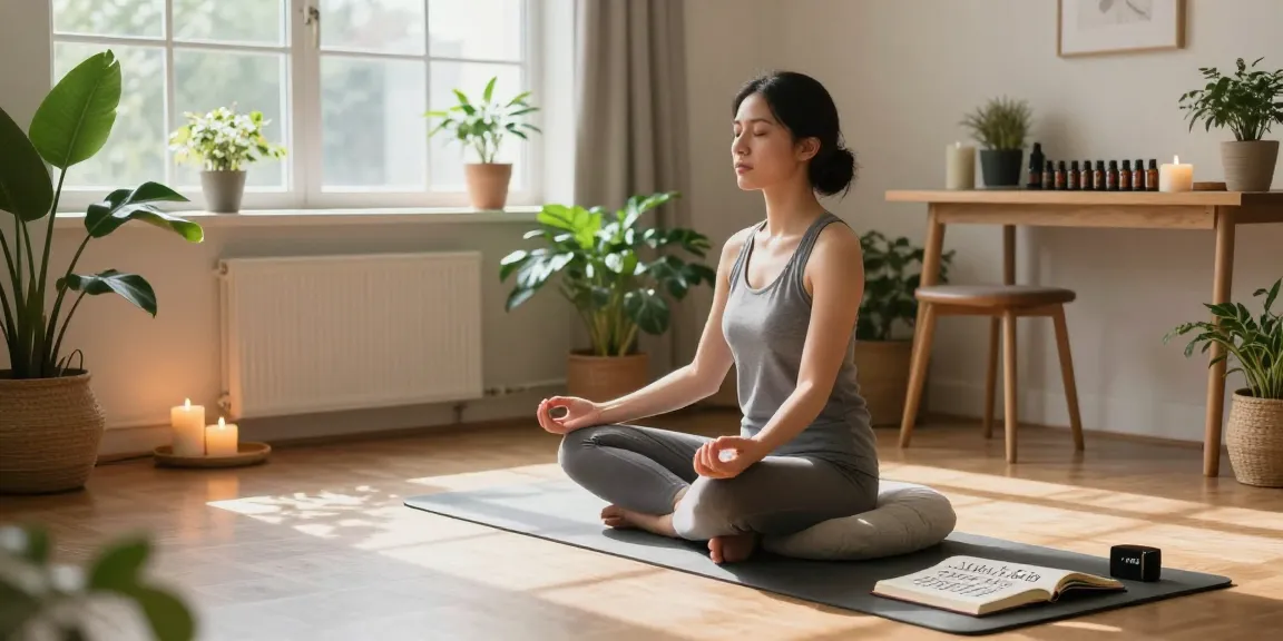 Mindfulness meditation session featuring alexistogel in a serene home office inviting relaxation and clarity.