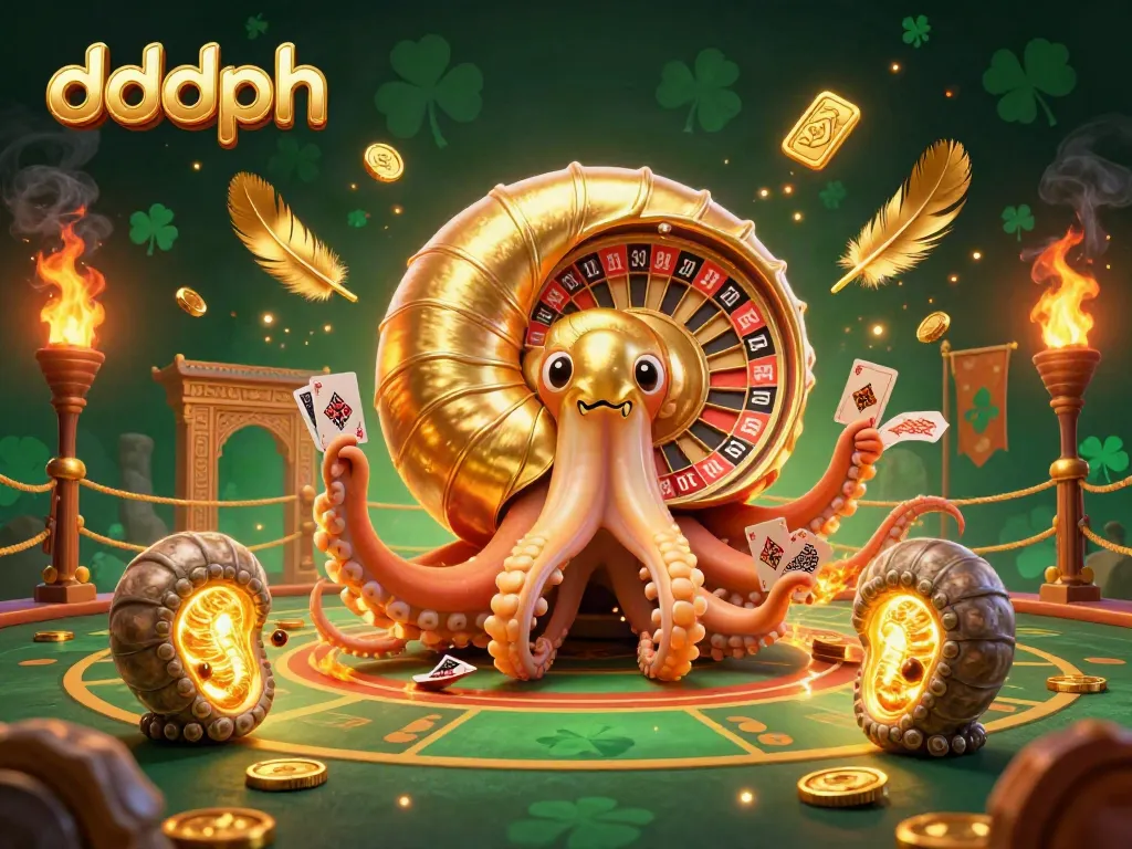 Engage with thrilling gaming action featuring dddph in a vibrant casino scene with glowing nautilus and golden game elements.