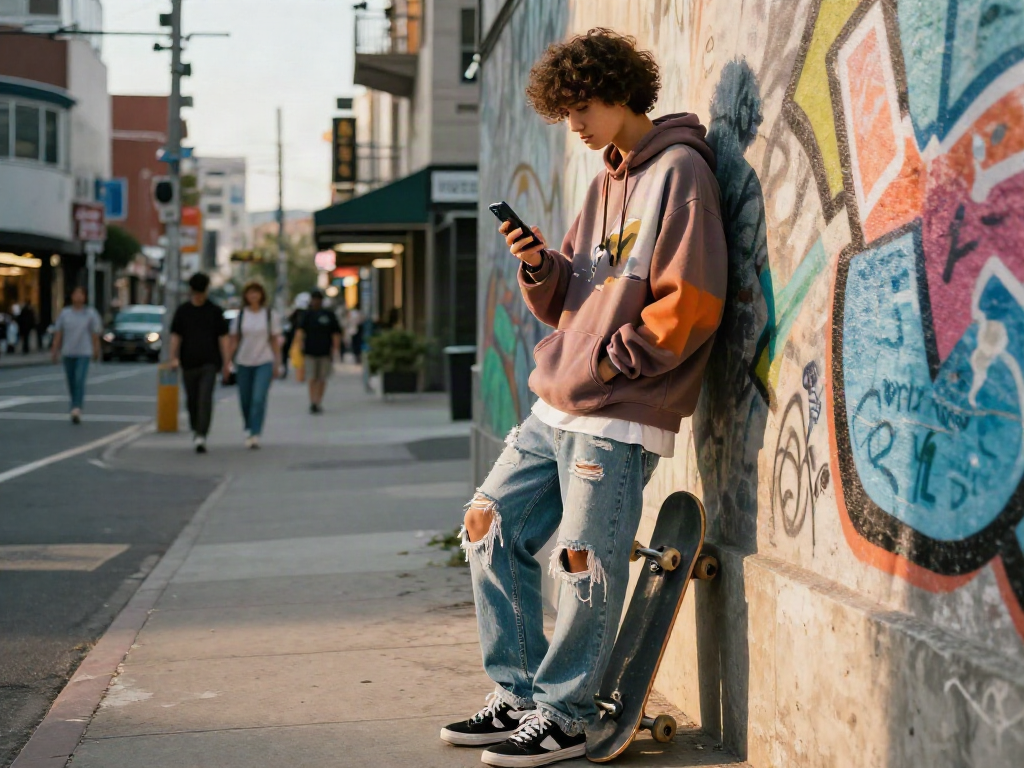 Test attractiveness results displayed on smartphone in urban lifestyle scene.