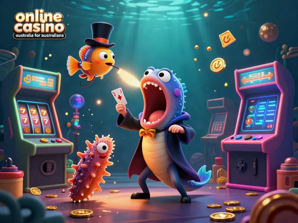 Engage with the magic of online casino games tailored for Australians featuring vibrant underwater characters.