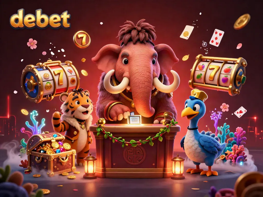 Experience elite gaming at debet with cartoon bouncers, VIP guests, and stunning slot visuals.