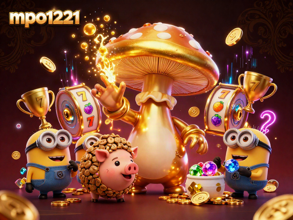 Engage with mpo1221's thrilling slot game magic through a golden mushroom wizard and enchanted treasures.