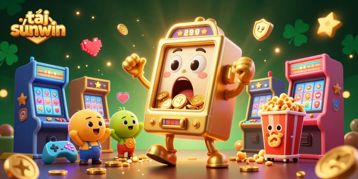 Spin and win exciting jackpots with tải sunwin, featuring lively slot machines and casino elements.