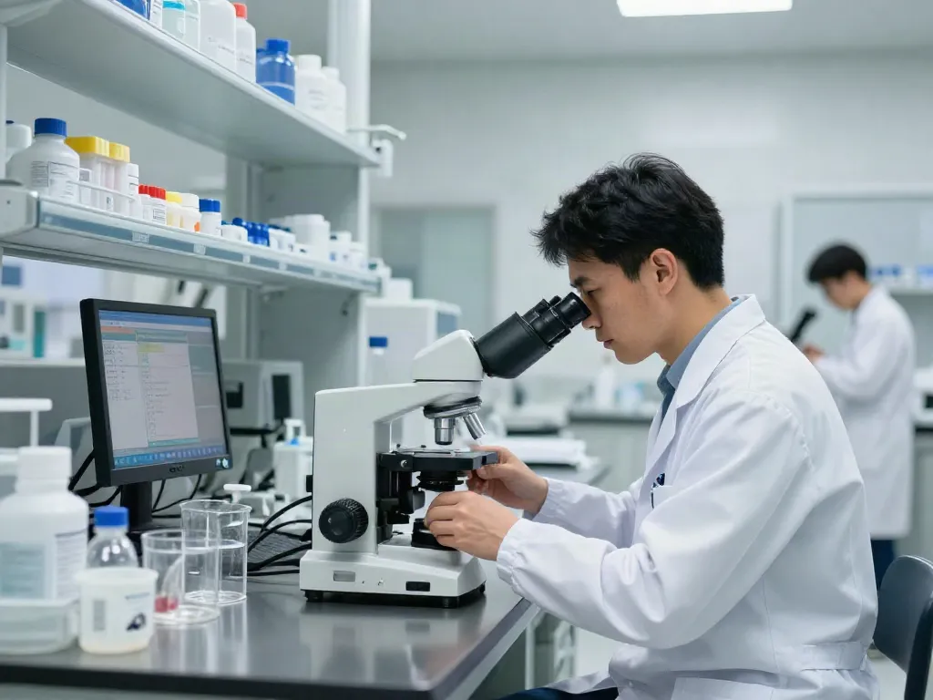 Laboratorios Chihuahua analizando muestras en un entorno clínico profesional.