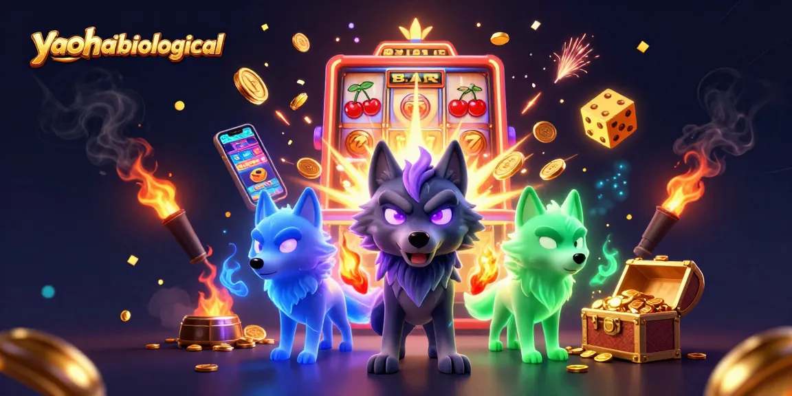 yaohaibiological showcases thrilling gaming with vibrant slot machine action and magical wolf characters.