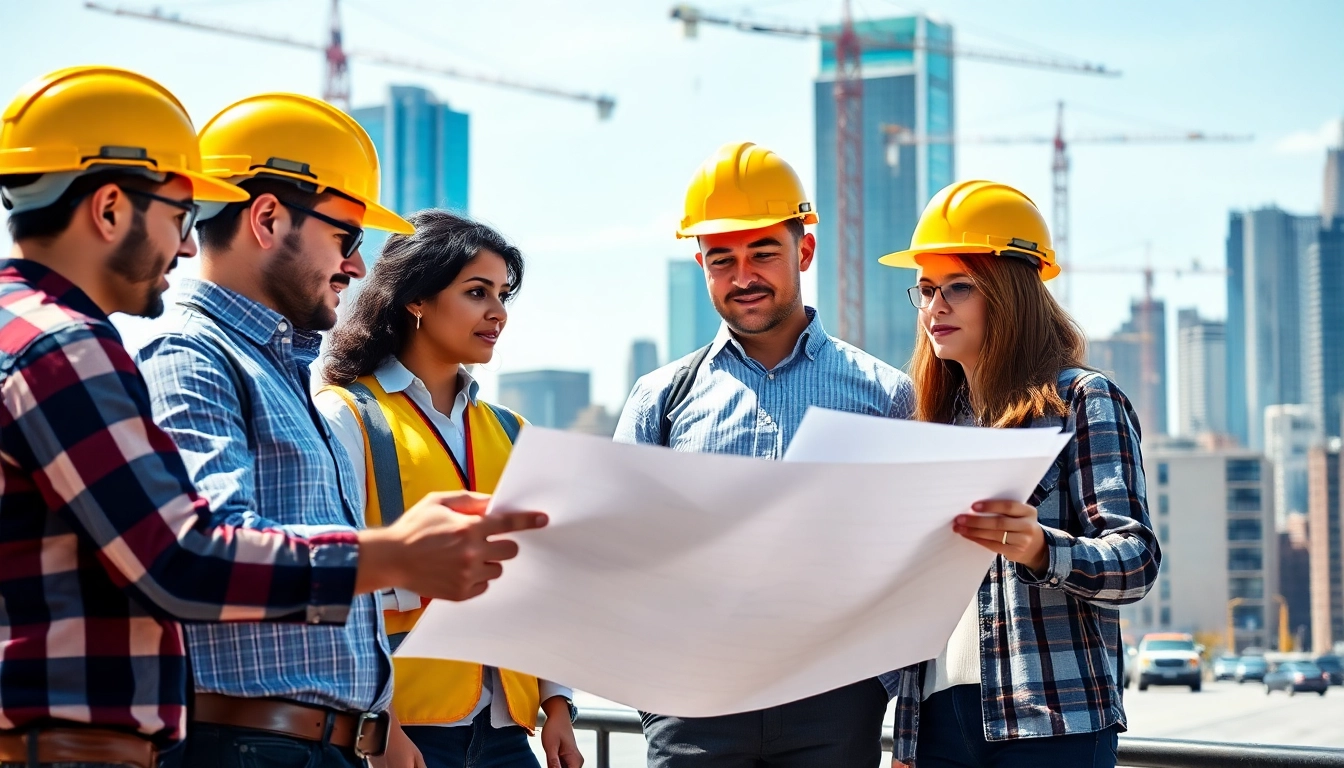 New York City Commercial General Contractor team collaborating on a construction project.