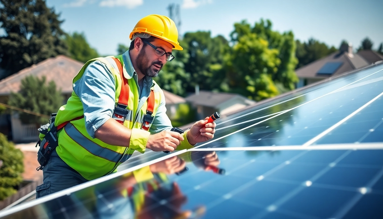 Ensure proper solar maintenance Jersey City NJ with a technician inspecting solar panels.