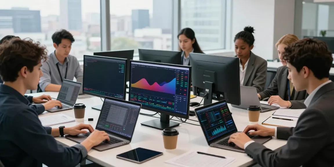 Traders analyzing real-time market data on TradingView in a collaborative workspace.