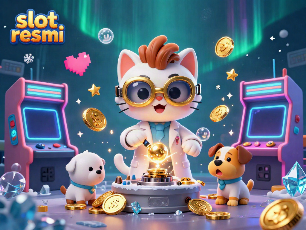 Experience exciting gameplay with slot resmi in a rich 3D casino illustration filled with vibrant elements.