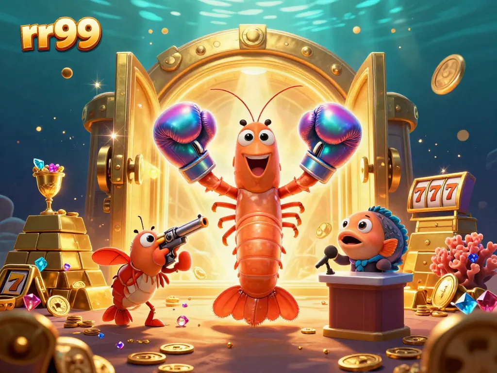 Experience the thrill of rr99 casino gaming with vibrant 3D characters and sparkling treasures.