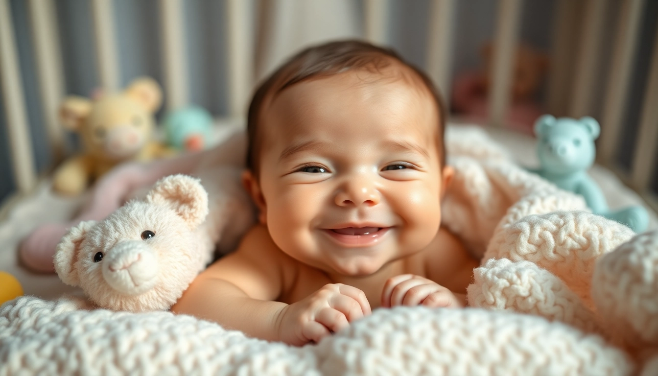 Capture of a serene moment by a baby photographer showcasing a newborn in a cozy nursery.