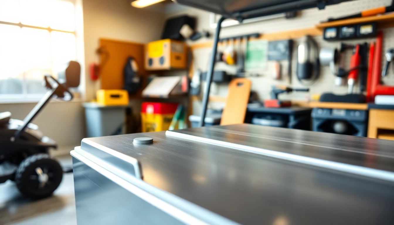 Showcasing lithium golf cart batteries in a professional workshop setting with sleek design.
