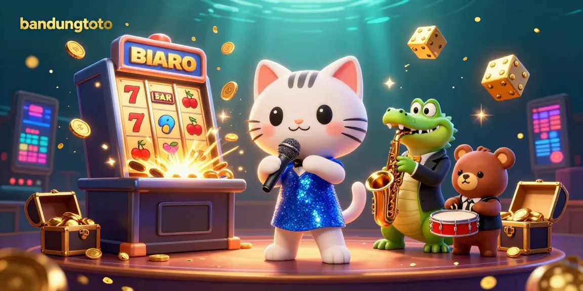 Experience bandungtoto excitement with vibrant casino characters and a jackpot explosion in a dynamic illustration.