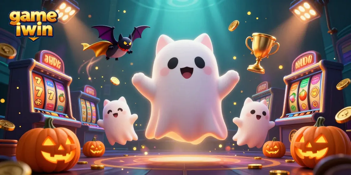 Engage with game iwin in a vibrant 3D haunted casino scene filled with thrilling slot dynamics.