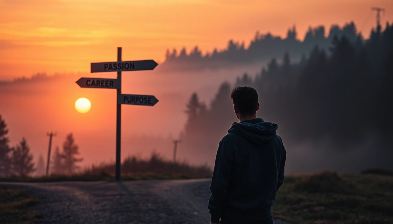 Person at a crossroads contemplating decisions to find my true Calling.