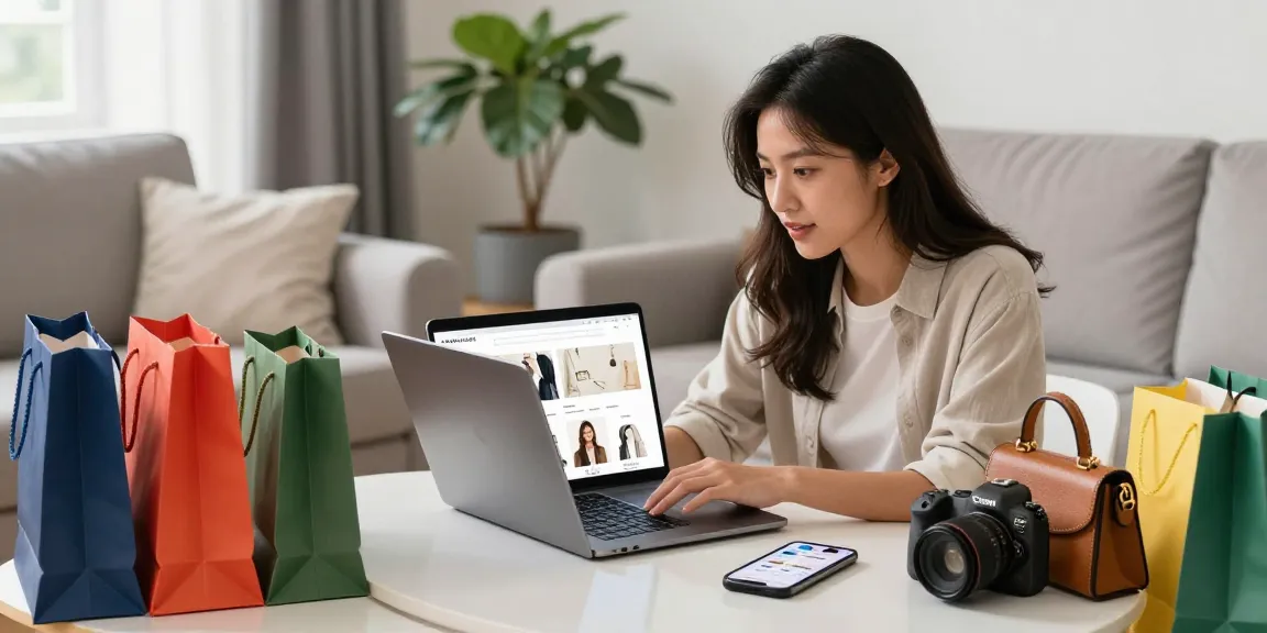 레플리카 쇼핑몰에서 온라인 쇼핑을 즐기는 여성의 편안한 모습