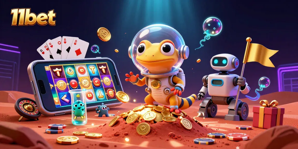 Experience thrilling wins at 11bet with a vibrant 3D casino adventure scene.