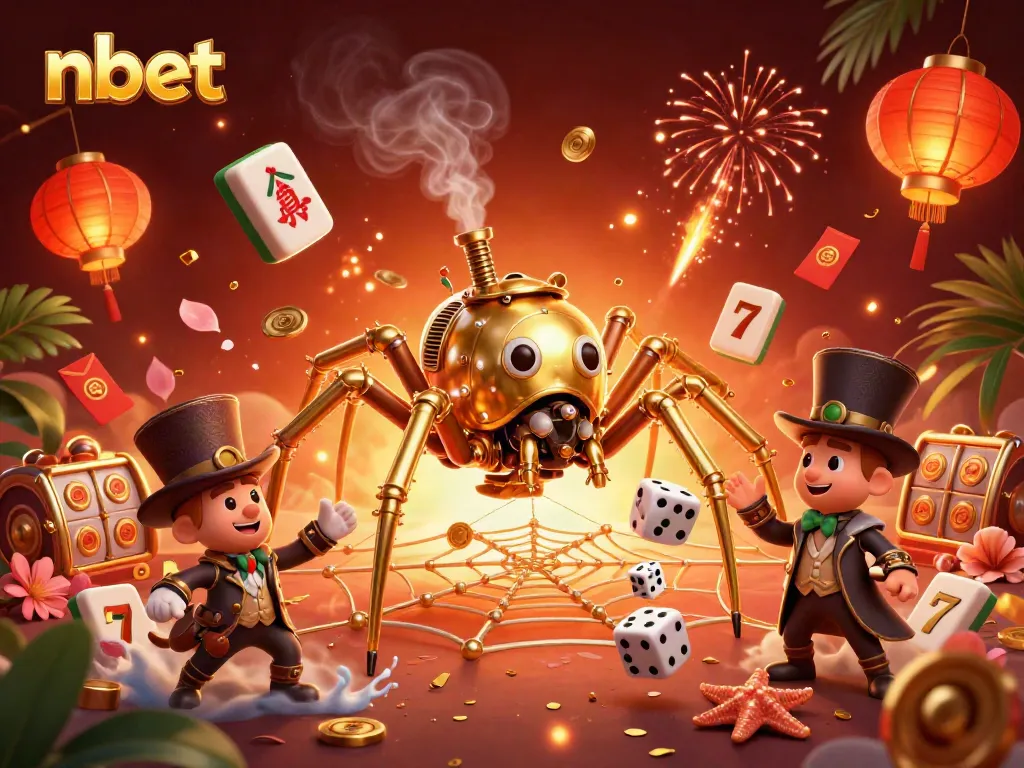Experience nbet's thrilling gameplay in a vibrant casino-themed illustration with steampunk elements.