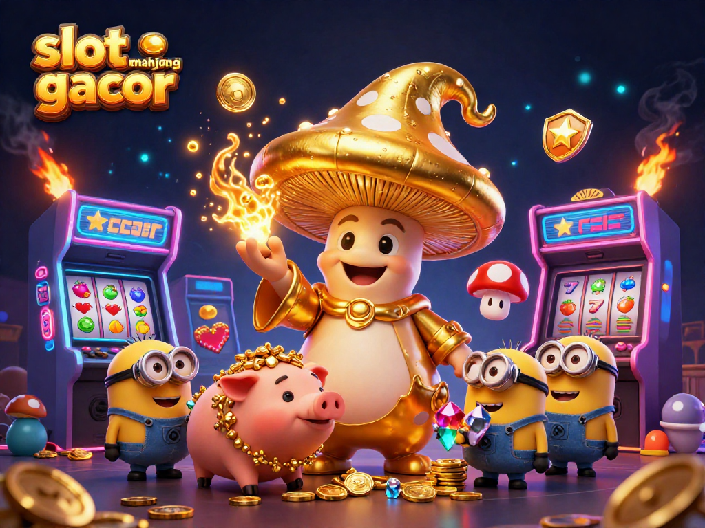 Immerse in the excitement of slot mahjong gacor with this intricate 3D gaming illustration showcasing mystical elements and gaming symbols.