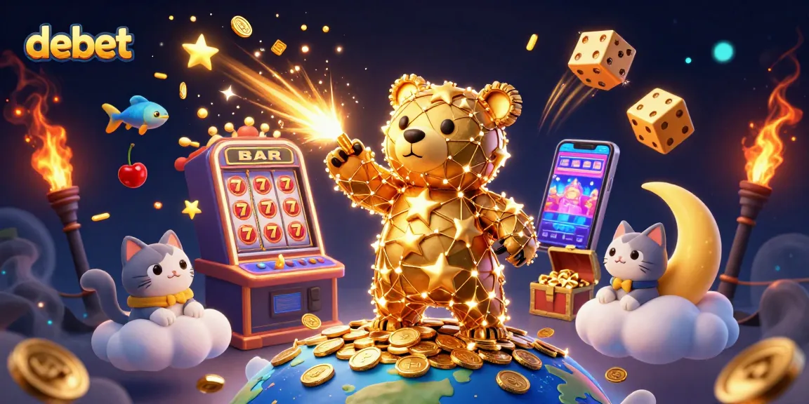 Experience the thrill of debet gambling with vibrant slots and mystical elements in a captivating scene.